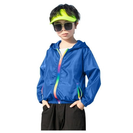 

EHQJNJ Kids Coats Girls Kids Boys Girls Sun Sunscreen Hoodie Jacket Toddler Lightweight Summer Breathable Outwear Baby Jacket Girl 3-4 Years