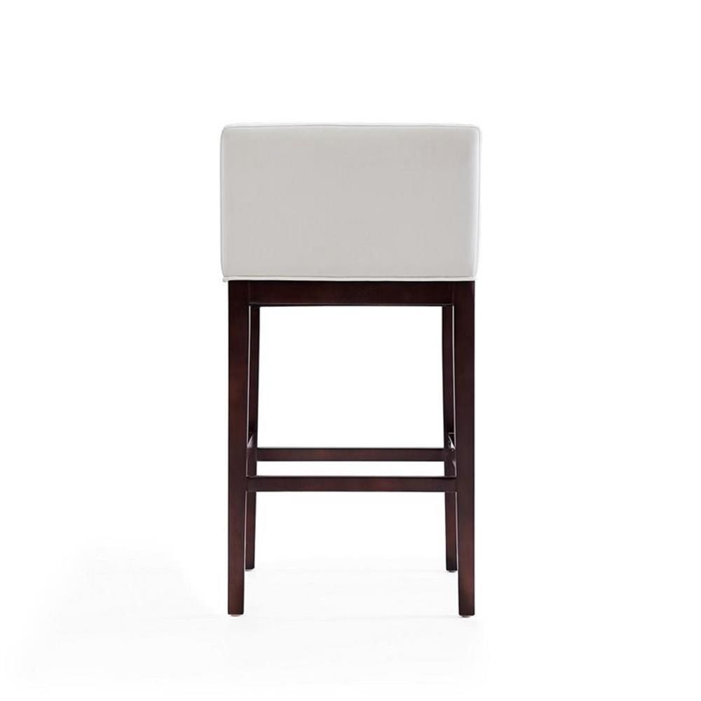 Manhattan Comfort Kingsley 30" Faux Leather Barstool in Ivory (Set of 3)