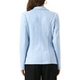thumbnail image 3 of INSPIRE CHIC Women's Faux Suede Blazer Lapel Collar Long Sleeves Wear-to-Work Jacket XL Grey Blue, 3 of 6