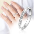 thumbnail image 2 of BAYAIXZ Wedding Rings for Women Lling Fashion Minimalist Mic Ro Diamond Set Ten Diamond Ring Rose Gold Index Finger Ring Diamond Ring (Silver,6), 2 of 5