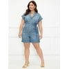 ELOQUII Elements Women's Plus Size Denim Romper