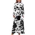 thumbnail image 1 of Vestido largo con estampado de vaca Vestido de verano para mujer 2024 Vestido largo para mujer, 1 of 4