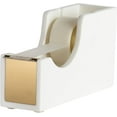 thumbnail image 2 of Gold Tape Dispenser | Acrylic Desktop Tape Cutter with Smooth Blade & Weighted Non-Slip Base | Fits Standard & Large Rolls | Cute Desk Accessory for Office & Home (Marble Gold), 2 of 4