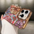 thumbnail image 2 of Luxury Plating Colour Fashion Flowers Phone Case For iPhone 11 12 13 14 15 Pro Max Soft Bumper Protector On 14 Pro Cover, 2 of 5