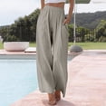 thumbnail image 2 of Women's Spring Satin Straight Leg Pants Loose Casual Comfort Fit, 2 of 7