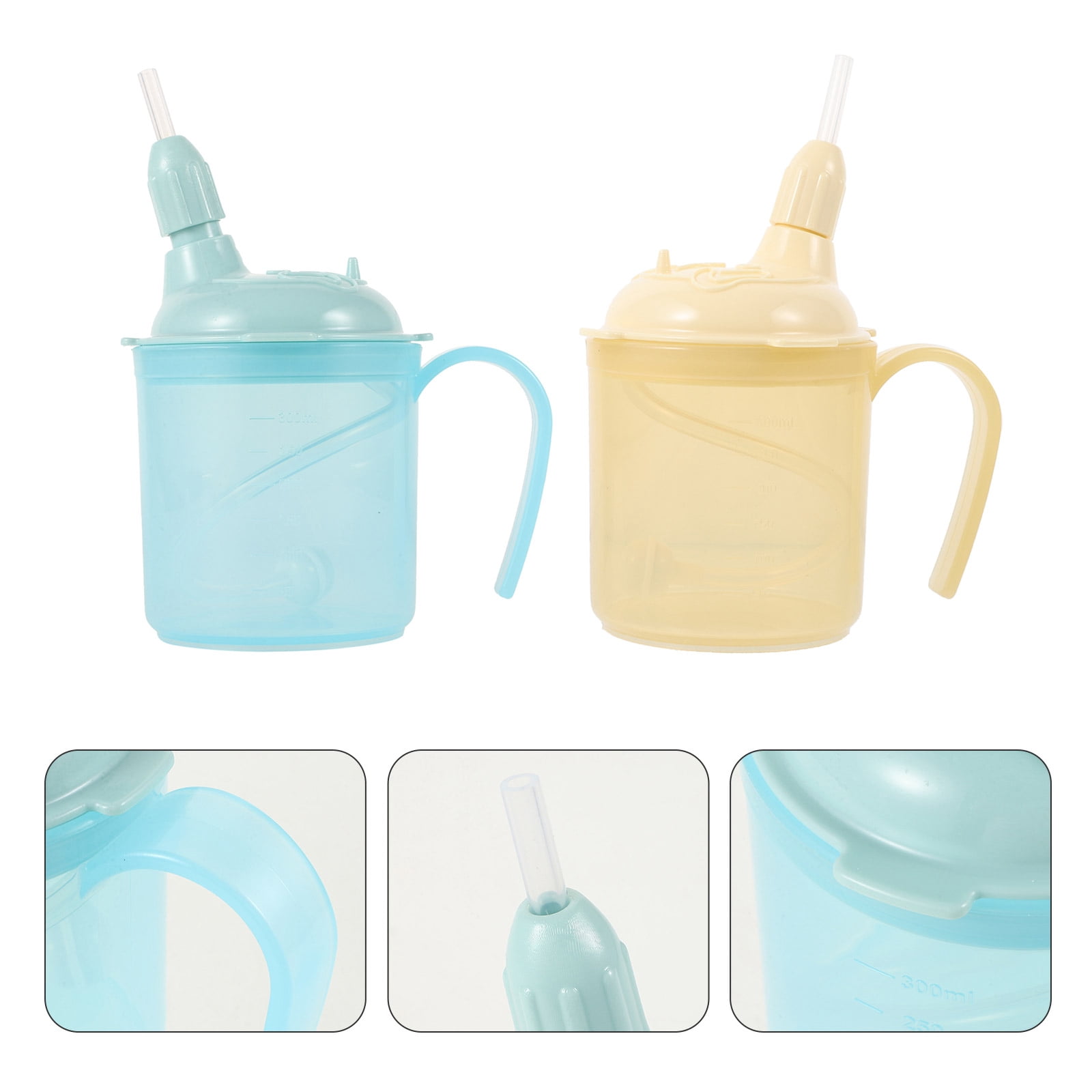 DEEPCRAFF 2-Pack Adult Spill-Proof Drinking Cups PP Material for Bedridden Seniors and Patients, and