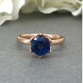 thumbnail image 4 of HeartsAndYou 0.5ct Natural Blue Sapphire Solitaire Engagement Ring 100% 14k SOLID Rose Gold, 4 of 9