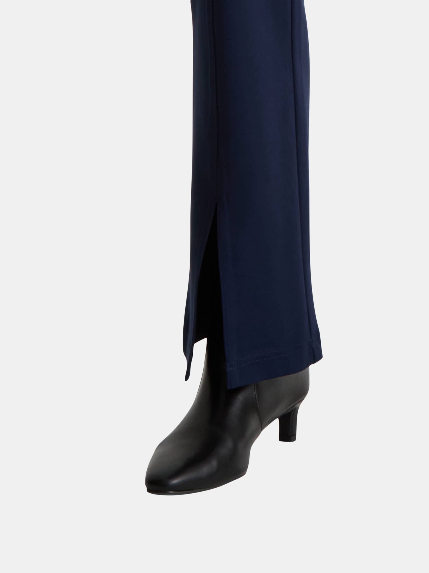 Time and Tru Women's Flare Ponte Pants with Front Slit, 30" Inseam Regular, Sizes XS-XXXL