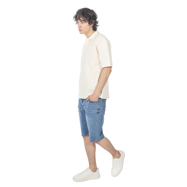 Bermuda Denim Skinny Para Hombre con Bastilla Doblada Quarry