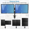 thumbnail image 4 of Dual Monitor Stand, Fits Two 13 to 27" Flat, Double Gas Spring Arm Desk Monitor Mount Bracket, Max 100x100 Holds up to 17.6lbs, 4 of 7