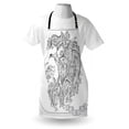 thumbnail image 3 of Zodiac Apron Visage of Zodiac Sign Leo with Flowers on Hair the King of Forest Horoscope Theme, Unisex Kitchen Bib Apron with Adjustable Neck for Cooking Baking Gardening, Black White, by Ambesonne, 3 of 3