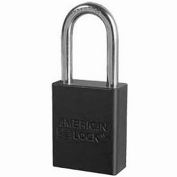 American Lock A1106BLK Solid Aluminum Rectangular Padlock, Black Body, Keyed Different