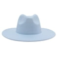 thumbnail image 2 of Sombrero de fieltro de cachemira de color liso con ala grande para otoño e invierno, sombrero de jazz, sombrero francés, 2 of 6