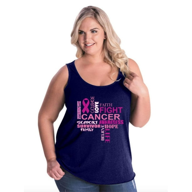 Iwpf Womens And Womens Plus Size Breast Cancer Curvy Tank Tops Up To Size 2628 4660