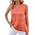 thumbnail image 3 of Dazajoo Women's 2025 Summer Linen Blouses Sleeveless V Neck Tshirts Casual Loose Flowy Dressy Tops for Leggings Weekly Sale,Orange,XXXL, 3 of 6