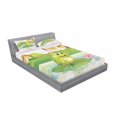 thumbnail image 3 of Animal Bedding Set with Sheet & Covers, Illustration of Frog on Water Lily with Mushrooms on the Background Nature Lake, Printed Bedroom Decor 2 Shams, 4 Sizes, Multicolor, by Ambesonne, 3 of 3