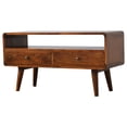 thumbnail image 4 of Solid Wood Media Stand for Small TVs | Features Open Slot and Nordic Legs | Artisan-Crafted with Chestnut Finish | Resolves Lack of Attractive Media Display, 4 of 5