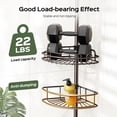 thumbnail image 6 of No-Drill Quick Installation Tension Pole Shower Caddy – 4-Tier Adjustable Corner Shelves, Rust-Resistant, 47-121 Inch, Space-Saving Storage for Renters & Family, 6 of 10