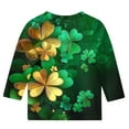 thumbnail image 5 of Riecok St. Patrick's Day Girls Boys work blouses short Sleeve Collared Neck Summer Fashion Three Quarters Sleeve Tunic Tops Ladies Blouses Mardi Gras Shirts for Kids Mardi Gras Clothing 5 T Green, 5 of 5