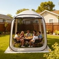 thumbnail image 2 of Screen House Tent, 6 x 6 ft, 4-6 Person Pop Up Screen Tent, Portable Screened in Canopy with Carry Bag, Netting Sides, Ground Stakes, for Garden, Patio, Backyard, and Outdoor Activities, Beige, 2 of 9