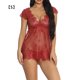 thumbnail image 1 of Vestido de ropa de dormir de perspectiva de encaje de mujer Ropa interior de lencería sexy, rojo vino, S Scienceny XX000076-03, 1 of 7