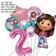 thumbnail image 3 of Gabby casa de muñecas gatos número globo decoración de fiesta de cumpleaños para niños globos de aluminio de látex conjunto de globos de muñeca de Gabby（9Pcs Balloon1 Purple AS picture, 3 of 5