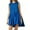 A Blue, variant on Horkkom Mini Dresses for Women Summer Flowy Pleated Dress Beach Vacasion Sleeveless Dress Casual Solid Color Sundresses Blue S