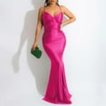 thumbnail image 2 of Women's Formal Long Dress Strap Open Back V Neck Sleeveless Party Tight Elegant Evening Gown, 2 of 2