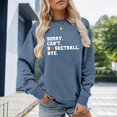 thumbnail image 2 of VOUZZA Womens Sorry Can't Basketball Bye Sweatshirt Fashion Printed Long Sleeve Crewneck Pullover Casual Loose Fit Top, 2 of 3