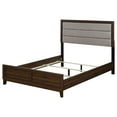 thumbnail image 5 of Yels King Size Bed, Gray Channel Tufted Upholstery, Walnut Brown Wood, 5 of 7