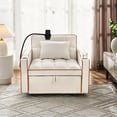 thumbnail image 3 of LUCKHAO 3-in-1 Sofa Bed, Convertible Sleeper Chair Sofa Bed, Pull Out Chair Bed with USB Ports and Type-C port on ,Modern Velvet Sofa Chair Sleeper Bed ,Single Lounge Armchair, 3 of 8