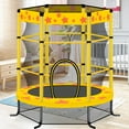 thumbnail image 2 of JOYFULIN Trampoline for Kids, 55'' Mini Trampoline for Toddlers with Enclosure Net and No-Gap Design, 4.5FT Indoor/Outdoor Kids Round Trampoline Gifts for Ages 1-8, 2 of 7