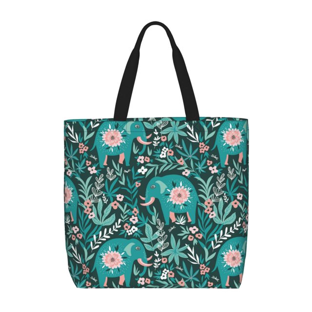 Balery Lephants in the Jungle Bolsa de Mano para Mujeres con Cremallera, Bolsa de Gimnasio con Compartimentos, Bolsa para Laptop, Bolsa para Trabajo