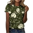 thumbnail image 3 of Jsaierl Women's Vintage Floral Crewneck Short Sleeve Tops Casual Summer Wildflower Plant Tee Shirts, 3 of 6