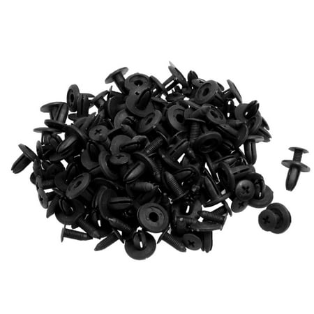 

Unique Bargains 100 Pcs Car Fender Push in Type Plastic Rivets Fastener Black 15 x 12 x 10mm