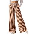 thumbnail image 2 of Sunnin Striped Drawstring Waist Pants with Pockets Straight Leg Relaxed Fit Casual Wear, 2 of 7