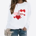 thumbnail image 2 of Amzcrzy Valentines Chandails de la Saint-Valentin pour Femmes Mode T-Shirt Graphique Cœur d'Amour Hauts Décontractés Confortables Col Rond Hauts de Printemps Été Classiques Polyvalents Manches Longues T-Shirts, 2 of 3