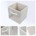 thumbnail image 2 of REGALWOVEN Storage Cube, Fabric Storage Bin with Handles, 3 Pack Collapsible Storage Basket for Organizing Clothes Books 10.6*10.6*11 Beige, 2 of 6