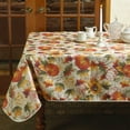 thumbnail image 2 of European Fall Harvest Pumpkins and Autumn Leaves Printed Tablecloth - 52" x 70", 2 of 4