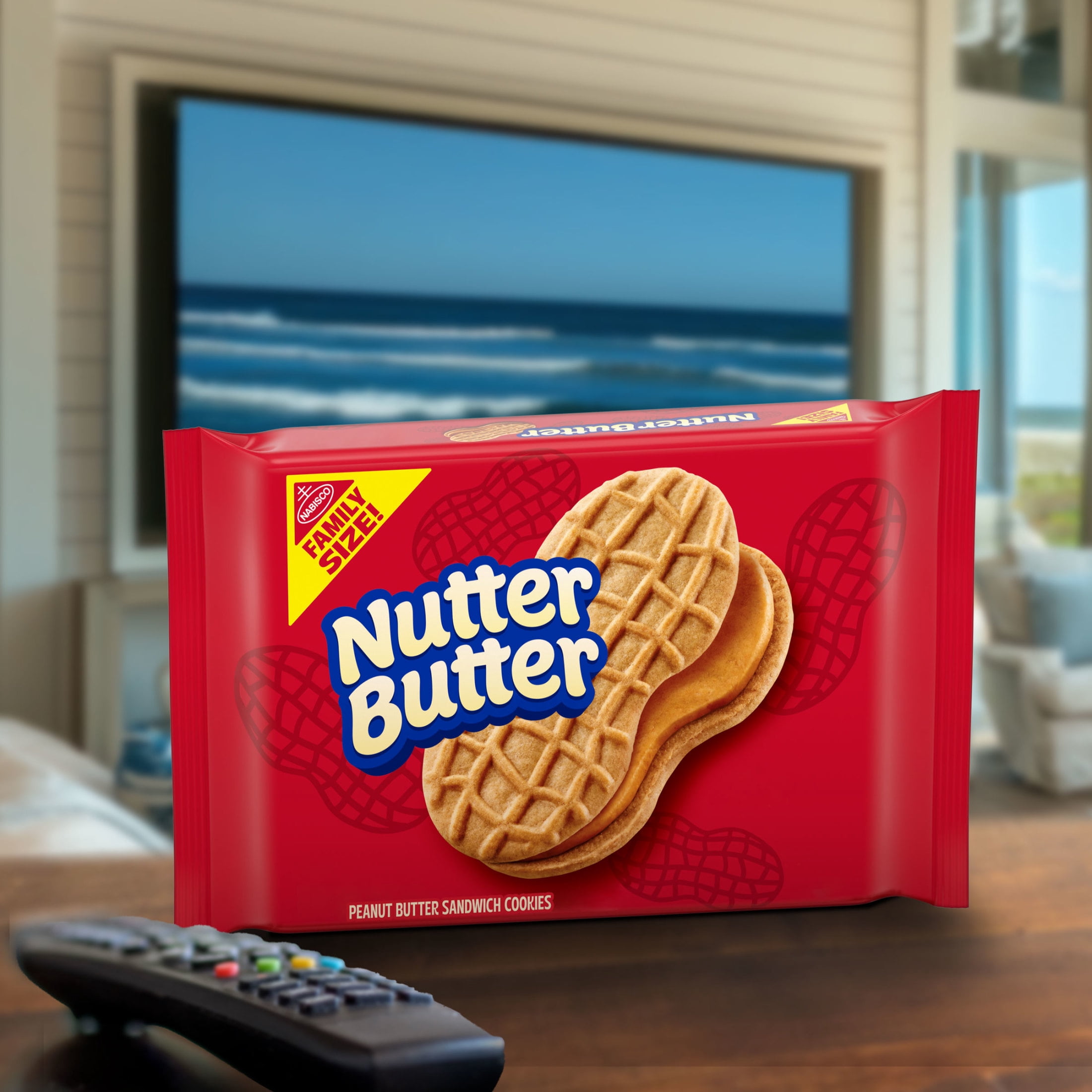 (3 pack) NUTTER BUTTER Peanut Butter Sandwich Cookies, Family Size, 16 oz