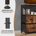 thumbnail image 2 of TV Stand, Entertainment Center Dresser with 5 Fabric Drawers with Open Storage Shelf for Bedroom Living Room Hallway, Rustic Brown, 2 of 6