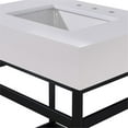 thumbnail image 5 of 30. in Stone effects Vanity Top in Snow White Apron with White Sink, 5 of 8