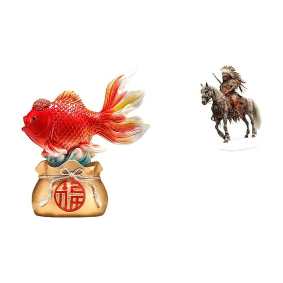 Adorno De Caballero Koi De Feng Shui Acrílico, Decoración De Escritorio, Centro De Mesa Impermeable, Escultura De Buena Suerte Para La Entrada, Oficina, Decoración Del Hogar, Regalo
