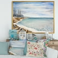 thumbnail image 2 of Designart 'Beach Is Covered With Ice' Nautical & Coastal Framed Canvas Wall Art Print, 2 of 5