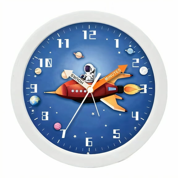 DESIGNICE Wall Clock,8in Atomic Wall Clock,Fun Clock Clocks for Living Room,for Kitchen,Style1