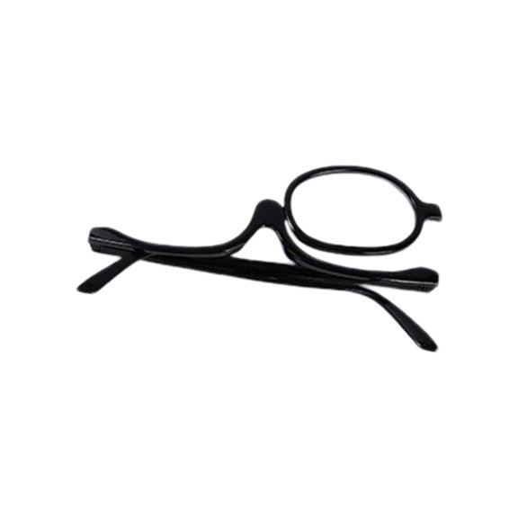 Gafas de lectura de maquillaje para mujer jinwen Gafas de lectura Lente giratoria Marco de PC plegable negro