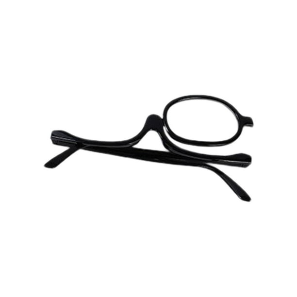 Gafas de lectura plegables y portátiles para mujer, con lentes giratorias de 180 grados y una sola lente. 200 grados negro