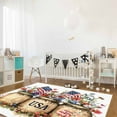 thumbnail image 3 of Area Rugs Indoor Non-Slip Rectangle Rug 5x7 Ft Vintage USA Flag Independence Day Watercolor Flower Daisy Rug Rubber Backing Floor Mats Non Shedding Home Decor Carpet for Entryway Living Room, 3 of 8