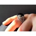 thumbnail image 2 of Filigree Art Black Onyx Gemstone Women Silver Dome Statement Ring, 2 of 7