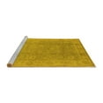 thumbnail image 2 of Ahgly Company Machine Washable Indoor Round Oriental Yellow Industrial Area Rugs, 6' Round, 2 of 4